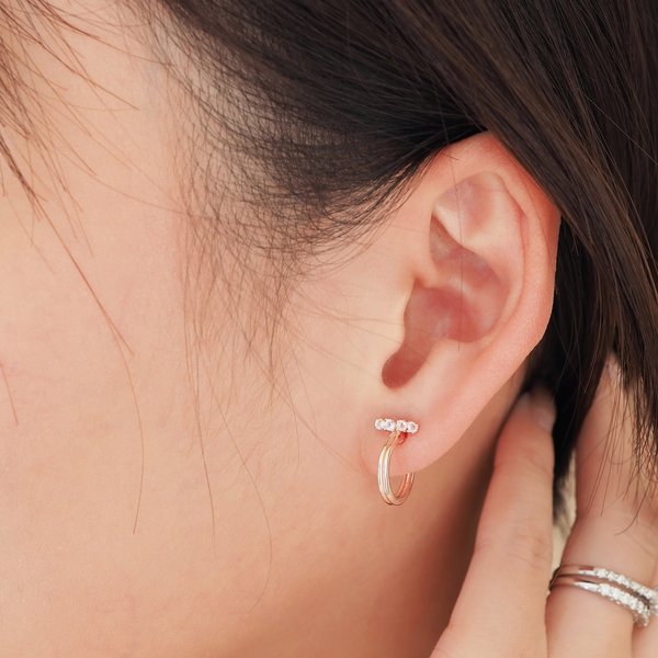SORA Half Hoop Earrings - Moonstone