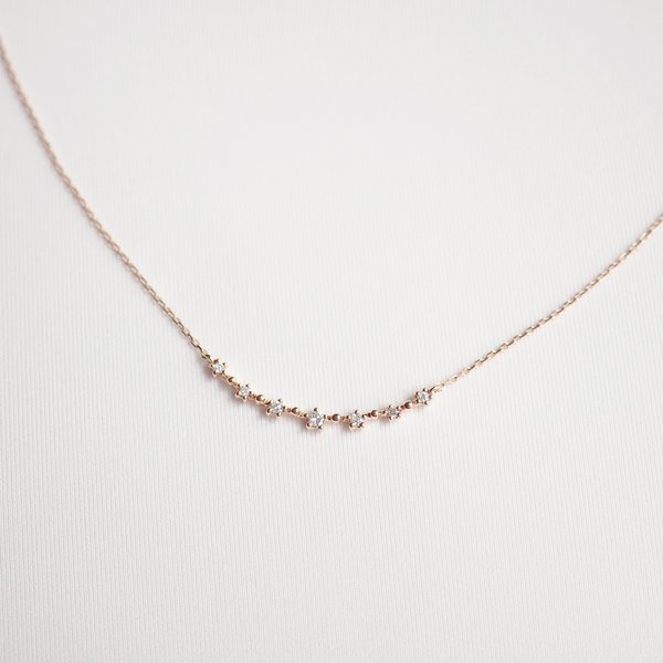 HANA Bar Diamond Necklace - 14K Rose Gold