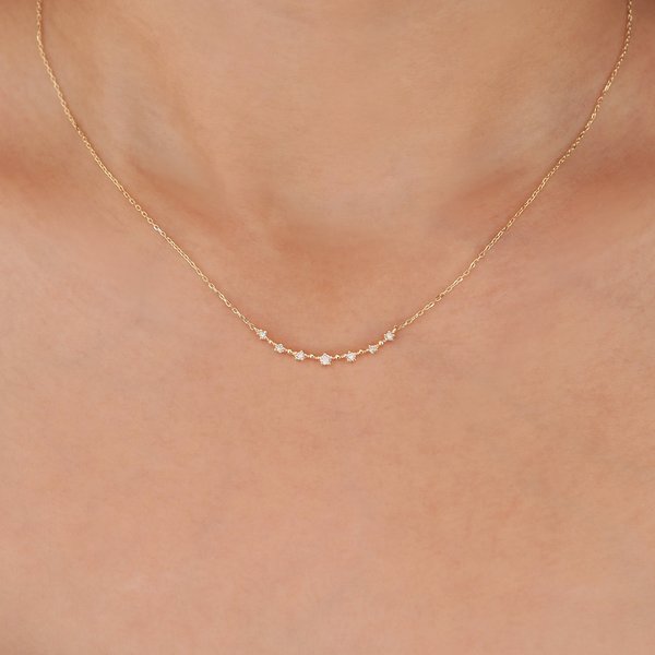 HANA Bar Diamond Necklace - 14K Yellow Gold