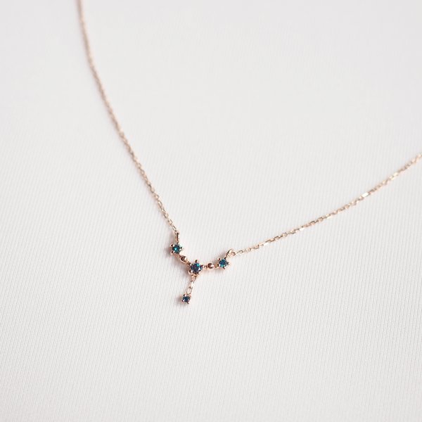 KATE Blue Diamond Necklace - 14K Rose Gold