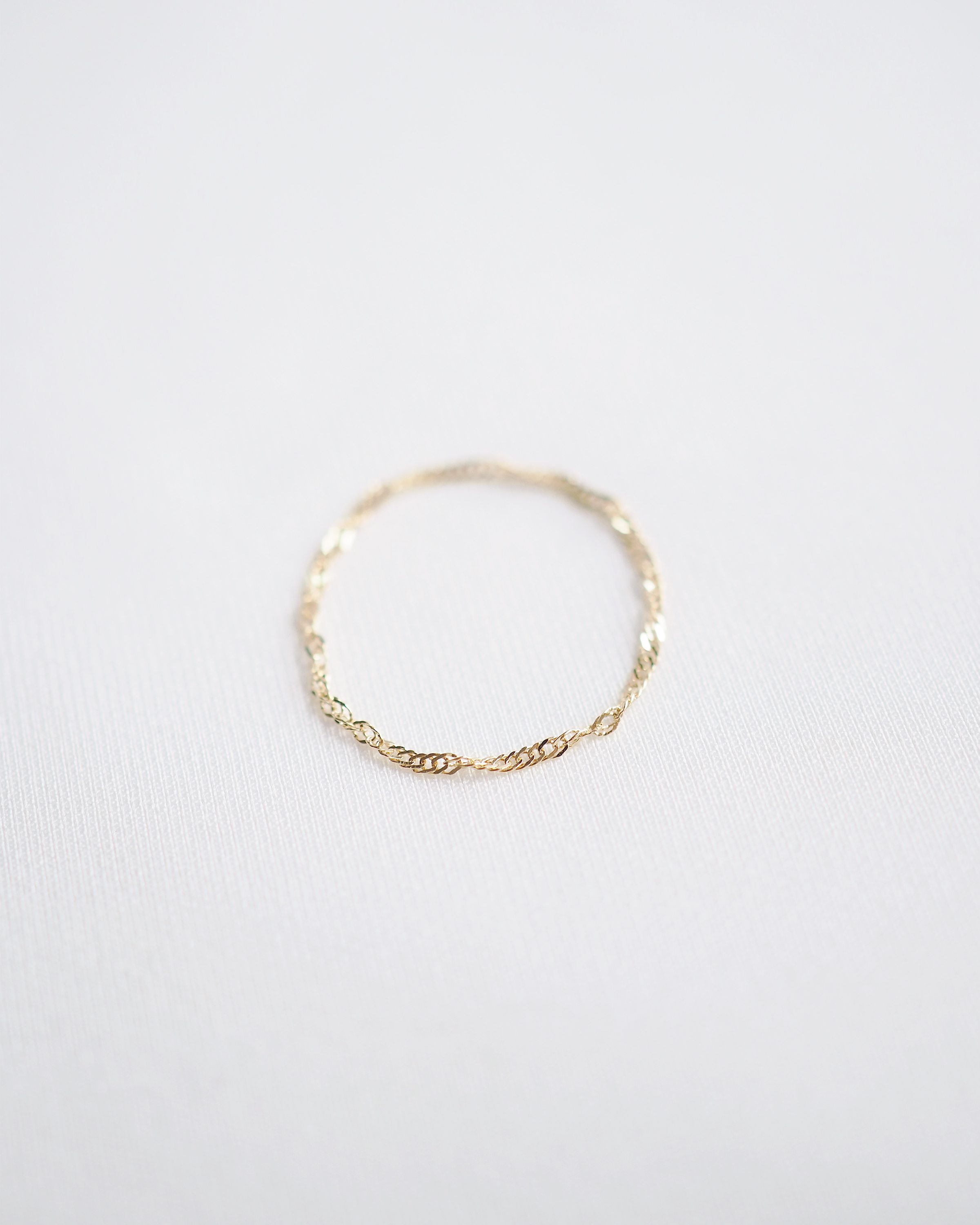 Twist Chain Ring 14K Yellow Gold Azen Jewelry