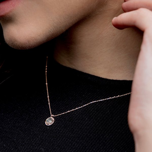 ELEANOR Necklace - Labradorite in Rose Gold