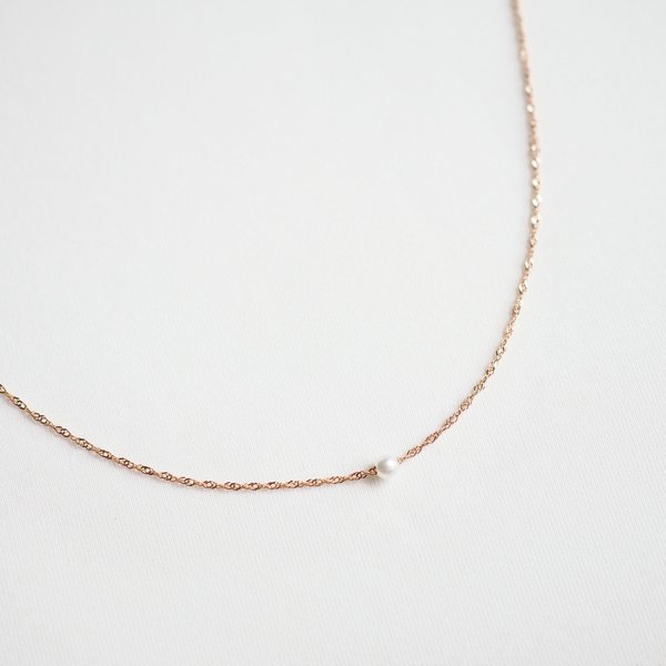 ALUNA Mini Pearl Necklace - 14K Rose Gold