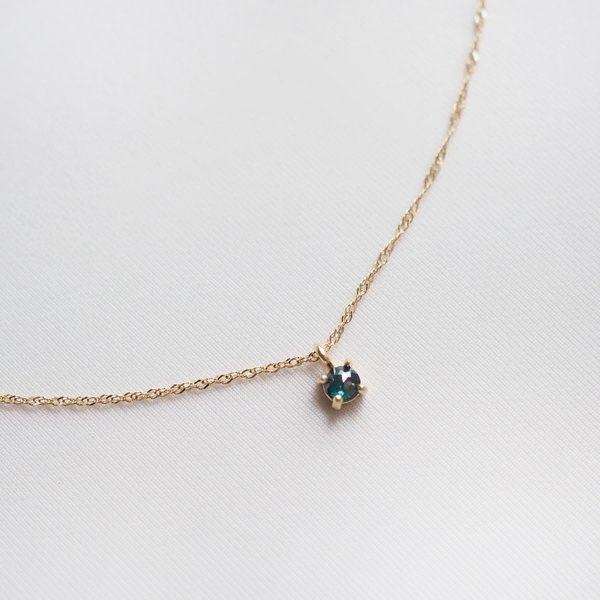 CLARA Necklace - Blue Diamond in 14K Yellow Gold
