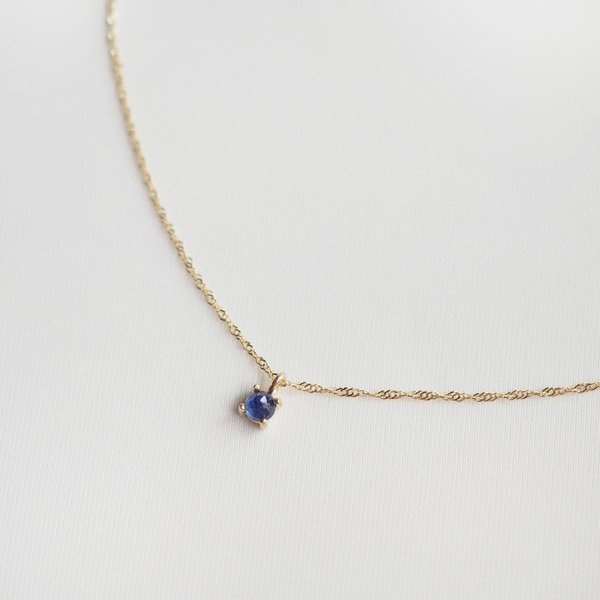 CLARA Necklace - Sapphire in 14K Yellow Gold
