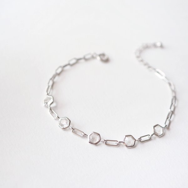 KINSEY Bracelet - White Topaz in Silver