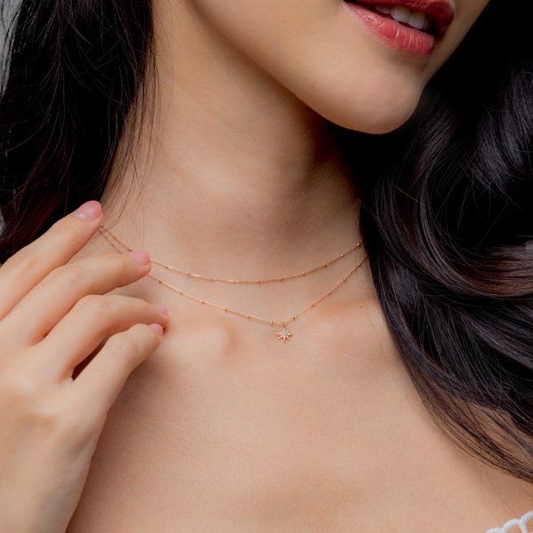 ESTHER Diamond Necklace - 14K Rose Gold
