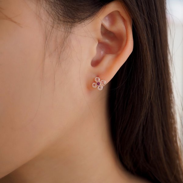 DAPHNE Earrings - Rose Quartz