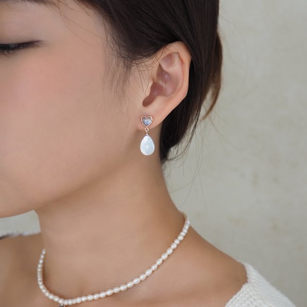 DARYA Pearl Earrings - Labradorite