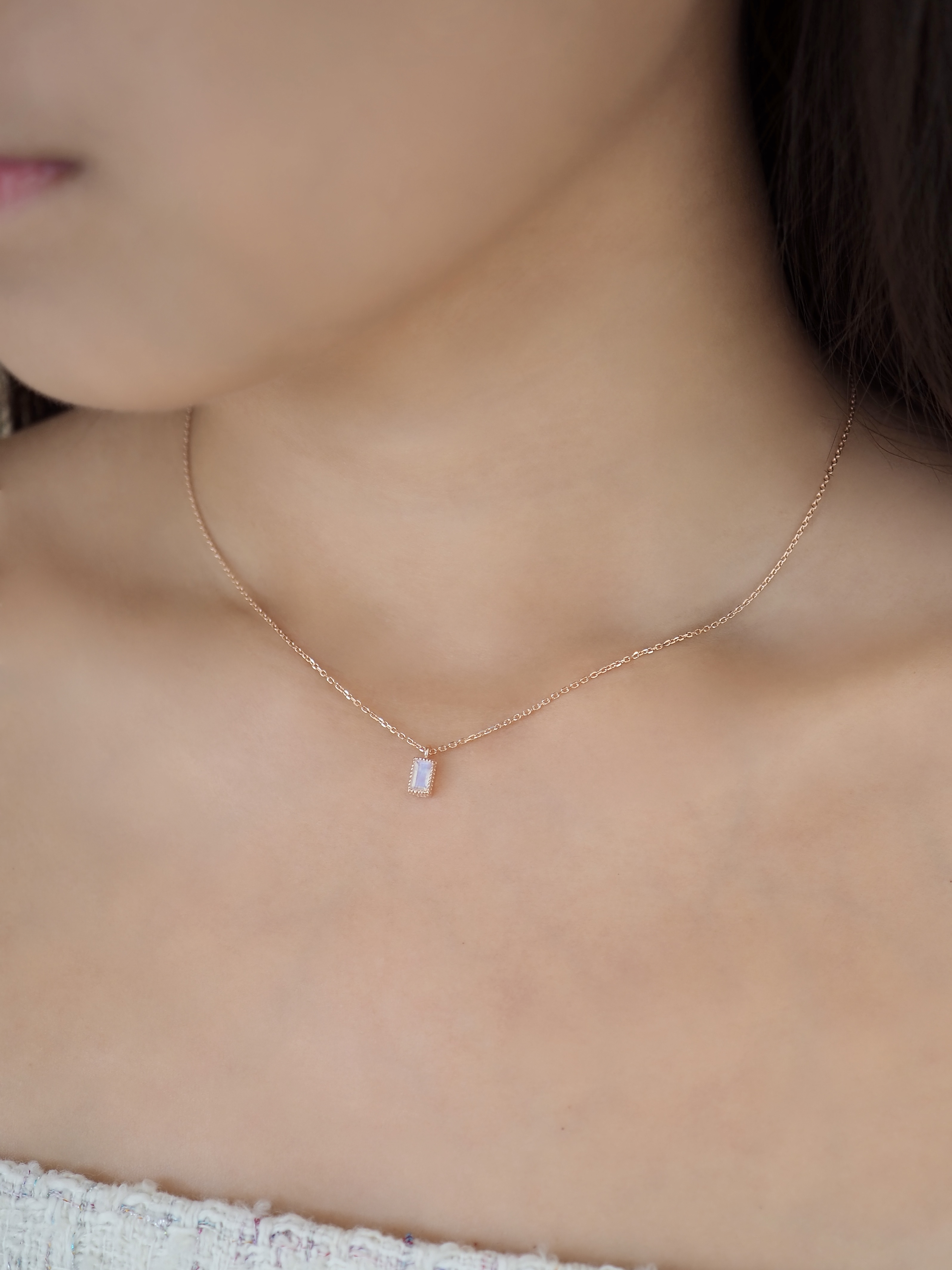 Rose gold on sale baguette chain