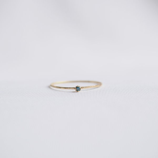 ELLE Blue Diamond Ring - 14K Yellow Gold