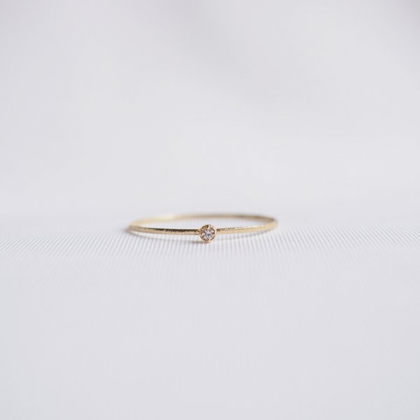 ELLE White Diamond Ring - 14K Yellow Gold