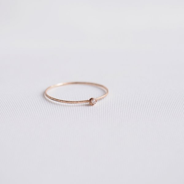 ELLE White Diamond Ring - 14K Rose Gold