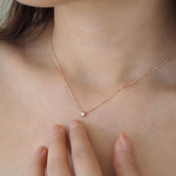 RAE Diamond Necklace - 14K Rose Gold