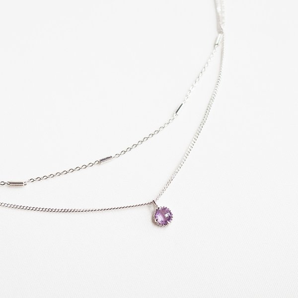 CARRISA Necklace - Amethyst (Silver)