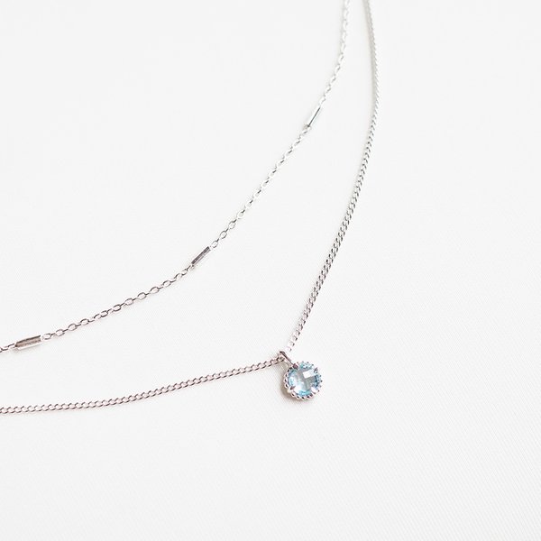 CARRISA Necklace - Blue Topaz (Silver)