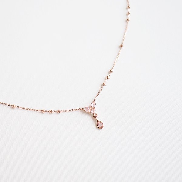 CASS Necklace - Rose Quartz (Rose Gold)