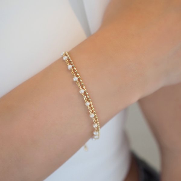 CARLY Bracelet - Pearls (Yellow Gold)