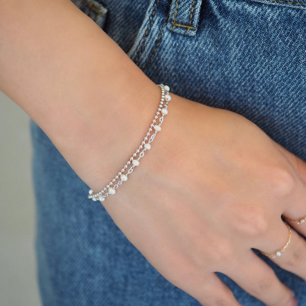 CARLY Bracelet - Pearls (Silver)