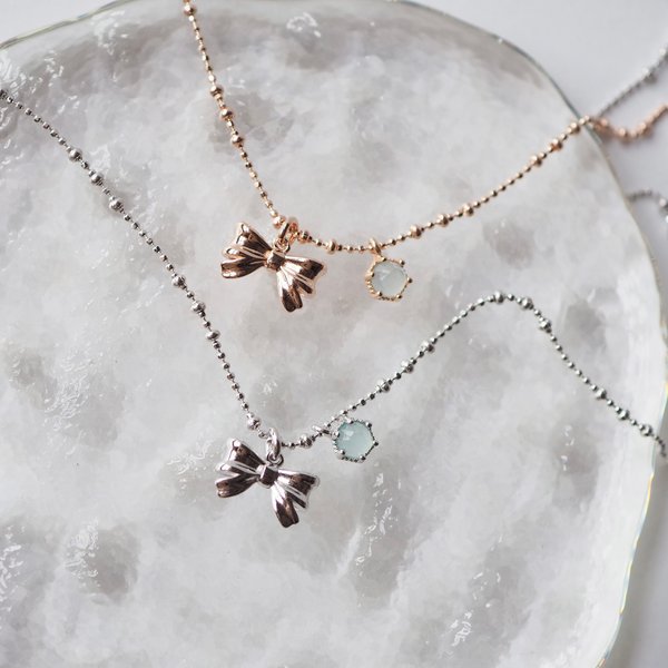 AMELIA Necklace - Chalcedony (Rose Gold)