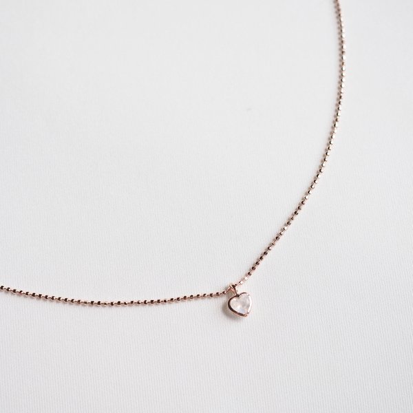 MABEL Necklace - Moonstone (Rose Gold)