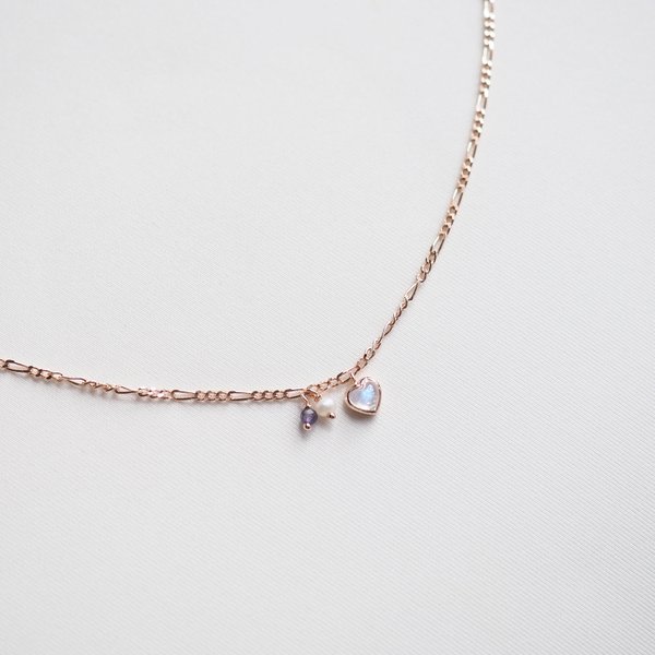 AMORE Necklace - Moonstone (Rose Gold)