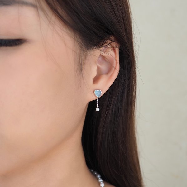 DENISE Earrings - Chalcedony (Silver)