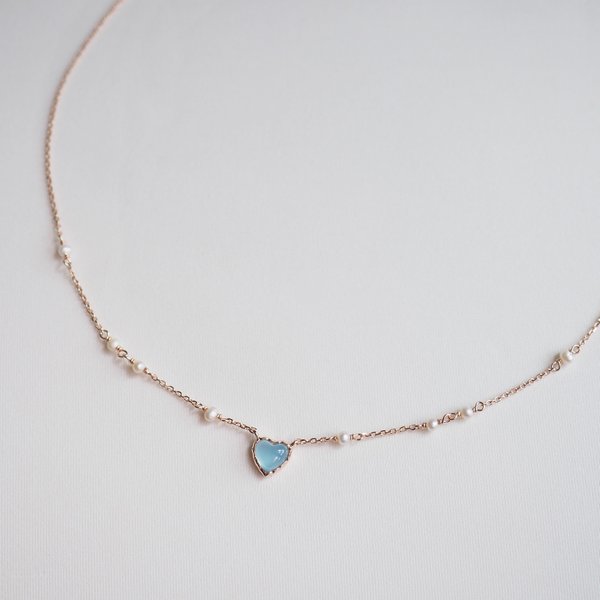 DENISE Necklace - Chalcedony (Rose Gold)