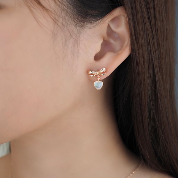 RACHEL Earrings - Moonstone (Rose Gold)