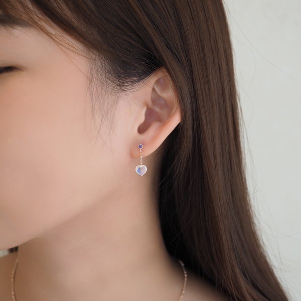 ALBY Earrings - Moonstone (Rose Gold)