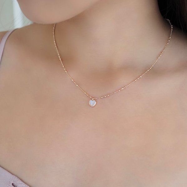 ALBY Necklace - Moonstone (Rose Gold)