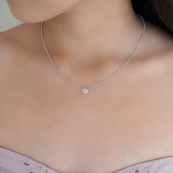 ALBY Necklace - Moonstone (Silver)