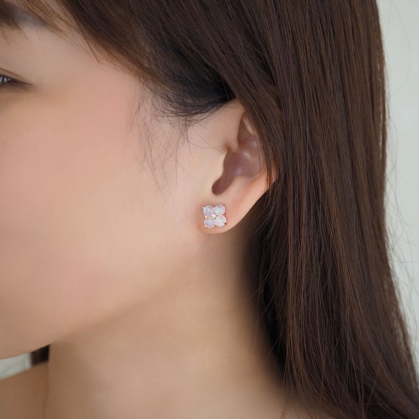 ERICA Earrings - Moonstone (Rose Gold)