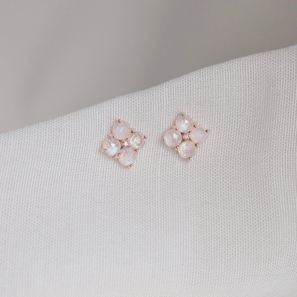 ERICA Earrings - Moonstone (Rose Gold)