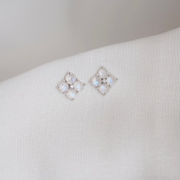 ERICA Earrings - Moonstone (Silver)