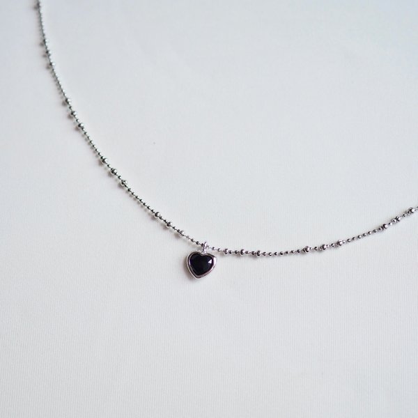 ALBY Necklace - Black Spinel (Silver)