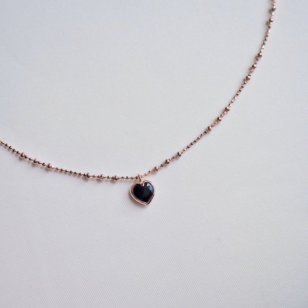 ALBY Necklace - Black Spinel (Rose Gold)