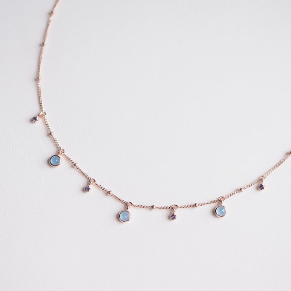 SOLEIL Necklace - Chalcedony (Rose Gold)