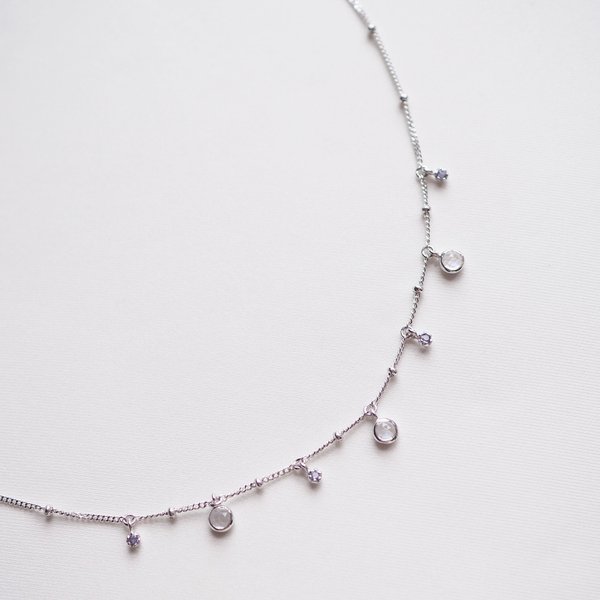 SOLEIL Necklace - Moonstone (Silver)