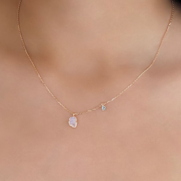 SOPHIA Necklace - Moonstone (Rose Gold)