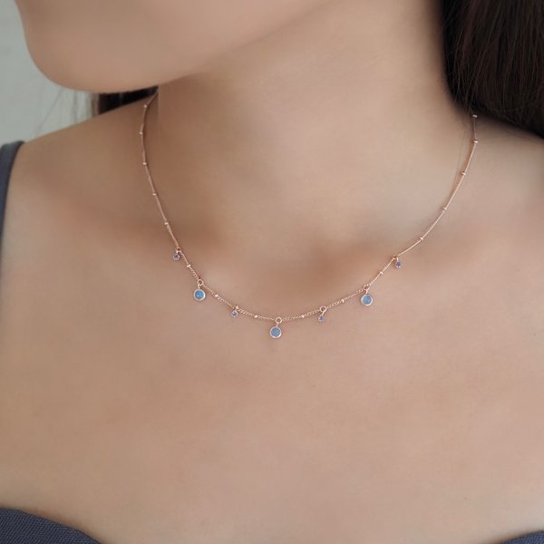 SOLEIL Necklace - Chalcedony (Rose Gold)