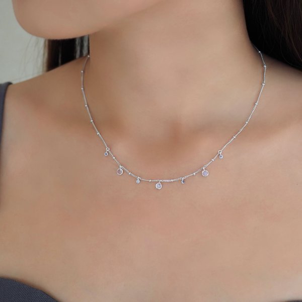 SOLEIL Necklace - Moonstone (Silver)