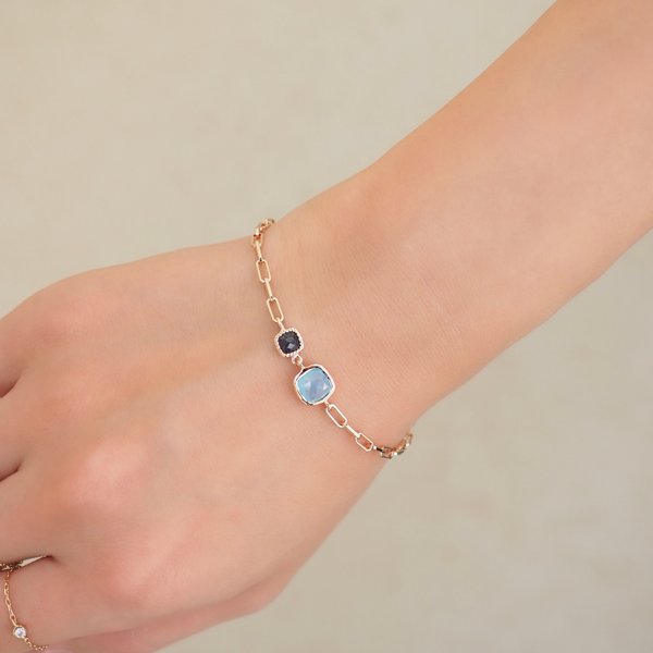 YOKO Bracelet - Chalcedony (Rose Gold)