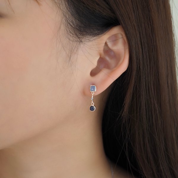 YOKO Earrings - Chalcedony (Rose Gold)