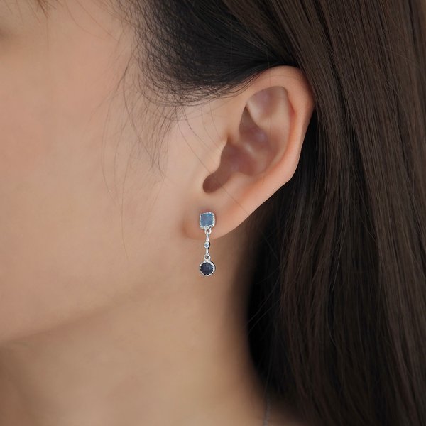YOKO Earrings - Chalcedony (Silver)