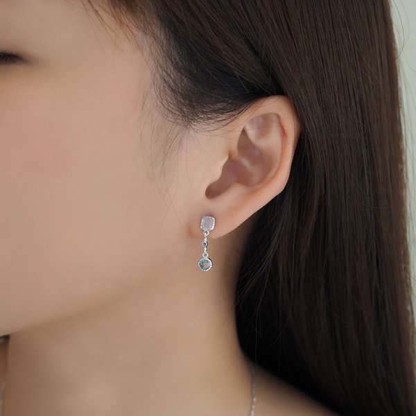 YOKO Earrings - Moonstone (Silver)