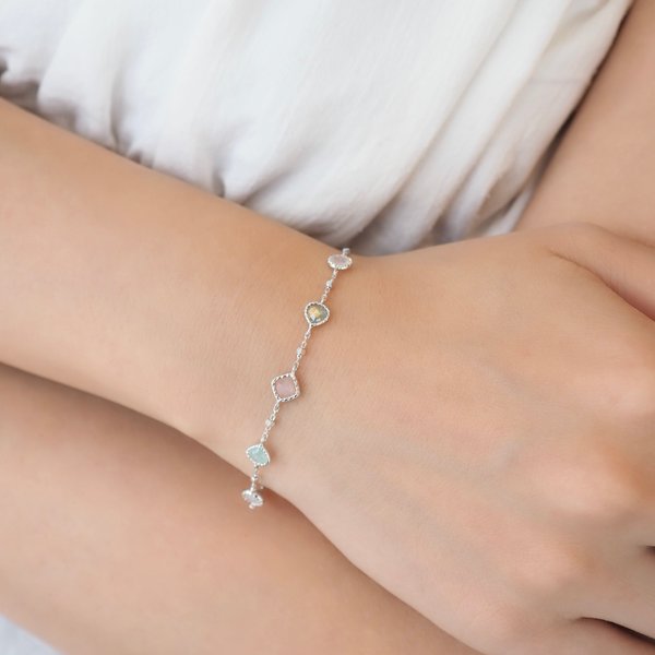 BRIANA Bracelet - Multi Stones (Silver)
