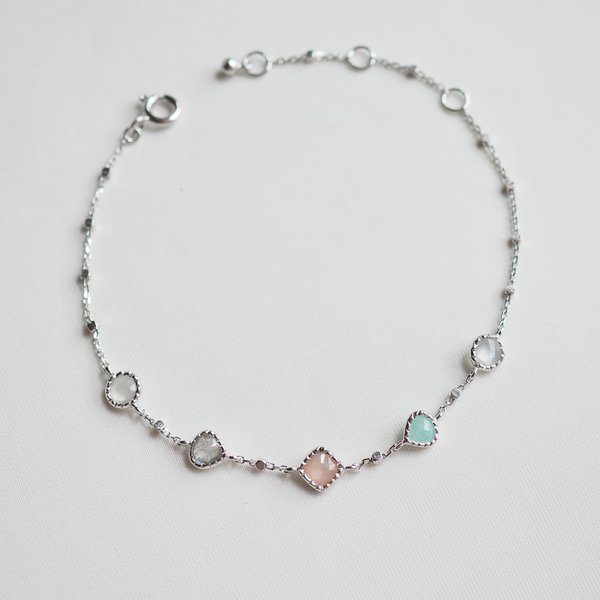BRIANA Bracelet - Multi Stones (Silver)