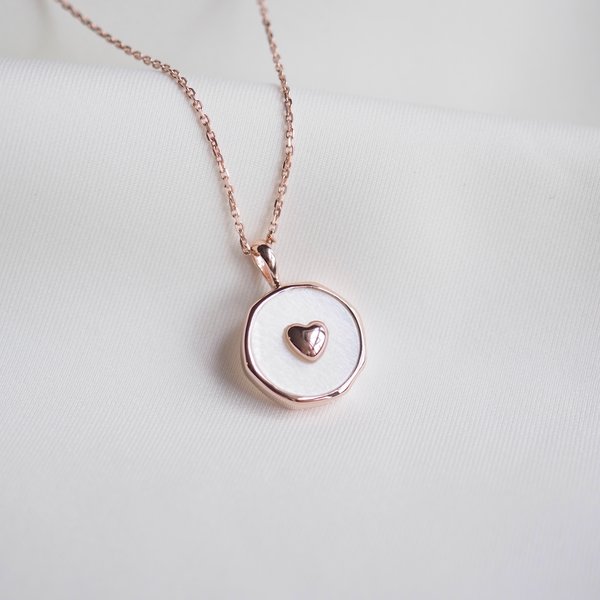 LAURA Necklace - White Moonstone (Rose Gold)