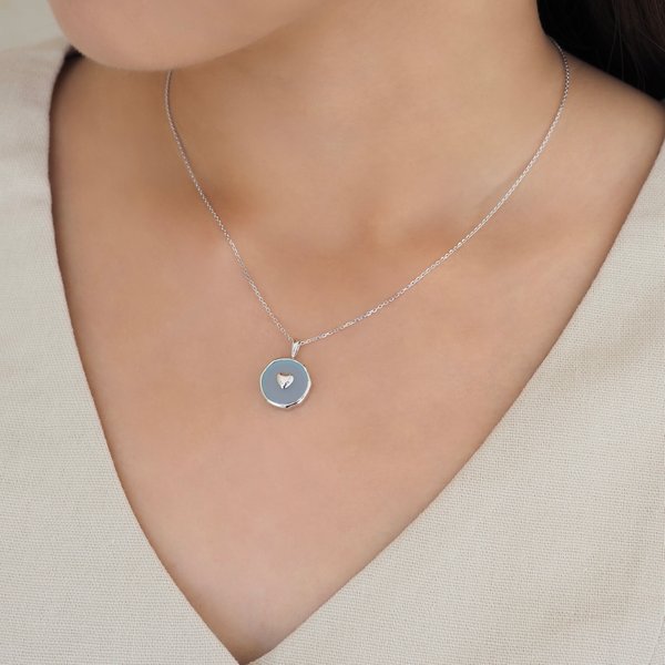LAURA Necklace - Blue Chalcedony (Silver)